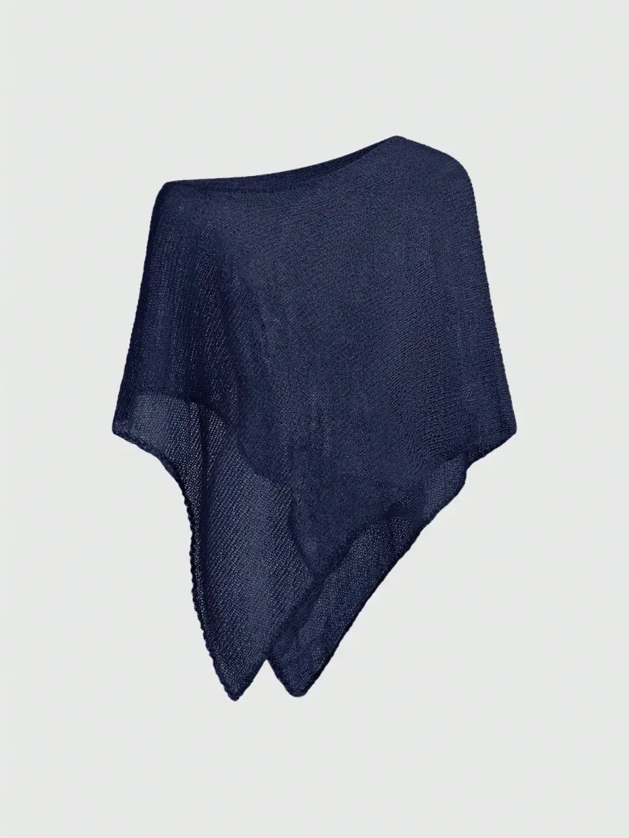 poncho asymétrique en maille ajourée