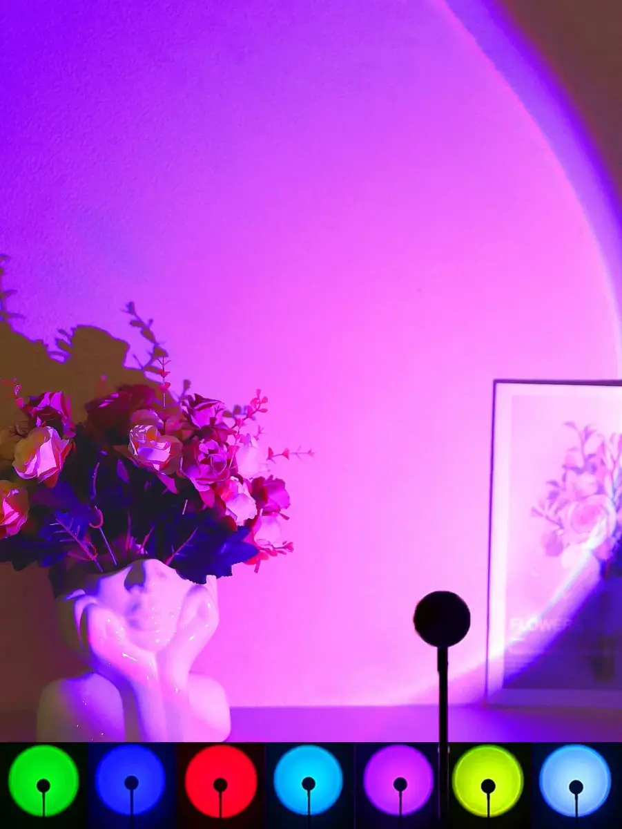 Lampe d'ambiance LED effet coucher de soleil ambré